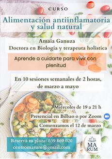 Imagen de CURSO ALIMENTACIÓN ANTIINFLAMATORIA Y SALUD NATURAL